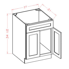 27-Inch White Shaker Single-Sink Bathroom Vanity