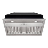 30" Range Hood Insert, Stainless Steel Kitchen Vent Hood with Dimmable LED Lights, 600CFM