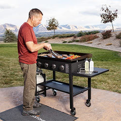 36 Inch Gas Griddle Cooking Station Outdoor Griddle Station with Side Shelf
