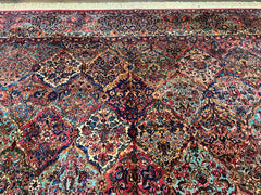 12x16 Karastan Multicolor Panel Kirman Rug #717, Rare Palace Size Wool Original 700 Series