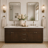 60 Inch Espresso Shaker Double Sink Bathroom Vanity with Drawers