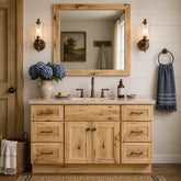 60 Inch Bathroom Vanity With Single Sink, Hickory Vanity, Rustic Wood Cabinet, Vanity With Drawers, Solid Wood Bathroom Furniture, Farmhouse