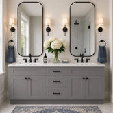 72 Inch Grey Shaker Double Sink Bathroom Vanity with Drawers