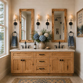 72 Inch Hickory Shaker Double Sink Bathroom Vanity with Drawers