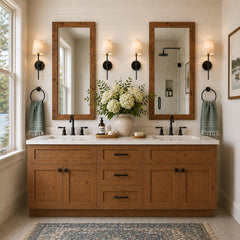 72 Inch Rustic Shaker Double Sink Bathroom Vanity with Drawers