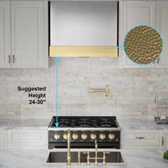 Akicon 36" Stainless Steel Wall Mount Range Hood with 600 CFM Vent Hood - AK-HS36HD-BS
