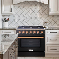 36" Slide-in Freestanding Professional Style Gas Range with 5.2 Cu. Ft. Oven, 6 Burners