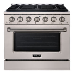 36" Slide-in Freestanding Professional Style Gas Range with 5.2 Cu. Ft. Oven, 6 Burners
