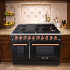 48" Slide-in Freestanding Professional Style Gas Range with 6.7 Cu. Ft. Oven, 8 Burners
