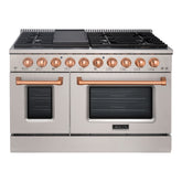 48" Slide-in Freestanding Professional Style Gas Range with 6.7 Cu. Ft. Oven, 8 Burners