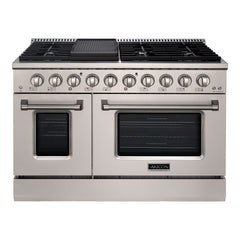 48" Slide-in Freestanding Professional Style Gas Range with 6.7 Cu. Ft. Oven, 8 Burners