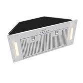 30" Range Hood Insert, 600 CFM Built-in Stainless Steel Kitchen Hood with LED Lights