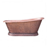 Akicon Copper Single-Slipper Roll-Top Handmade Copper Tub