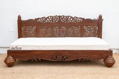 76" Long Royal Bali Carved Reclaimed Teak Sofa