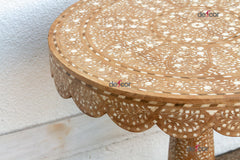 24" DM Scalloped Edge Inlay Side Table (Trade)