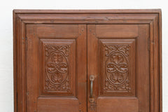19th Century Carved Medallion Slim Cabinet