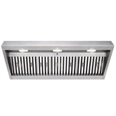 48" Range Hood Insert, Ultra Quiet Stainless Steel 8" Ducted with 1200 CFM Powerful Suction
