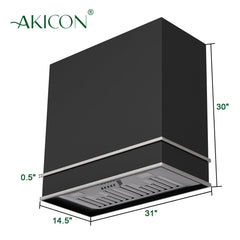 Akicon 30" Stainless Steel Wall Mount Range Hood with 600 CFM Vent Hood