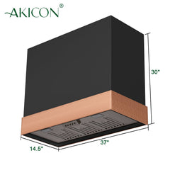 Akicon 36" Stainless Steel Wall Mount Range Hood with 600 CFM Vent Hood - AK-HS36HD-JB