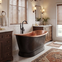 Akicon Handmade Copper Ceramic Bathtub Freestanding Artisan Tub