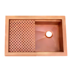 Akicon Custom Handmade Copper Undermount Workstation Kitchen Sink