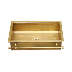 Akicon Handmade Custom Copper Kitchen Sink with Pot Rail