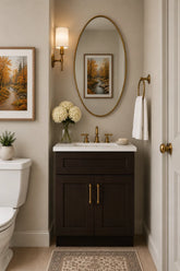 24 Inch Espresso Shaker Single Sink Bathroom Vanity