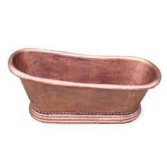 Akicon Copper Single-Slipper Roll-Top Handmade Copper Tub