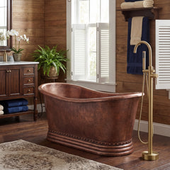 Akicon Custom Copper and Ceramic Bathtub Luxury Freestanding Bath