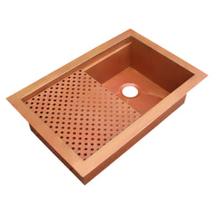 Akicon Custom Handmade Copper Undermount Workstation Kitchen Sink