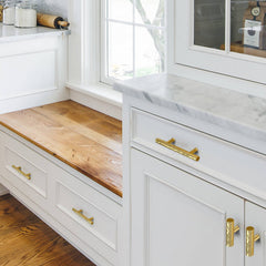 Akicon Hammered Polished Gold Kitchen T Bar Cabinet Pulls 100% Solid Brass Drawer Knob — AK01917A-PB-10PACKS