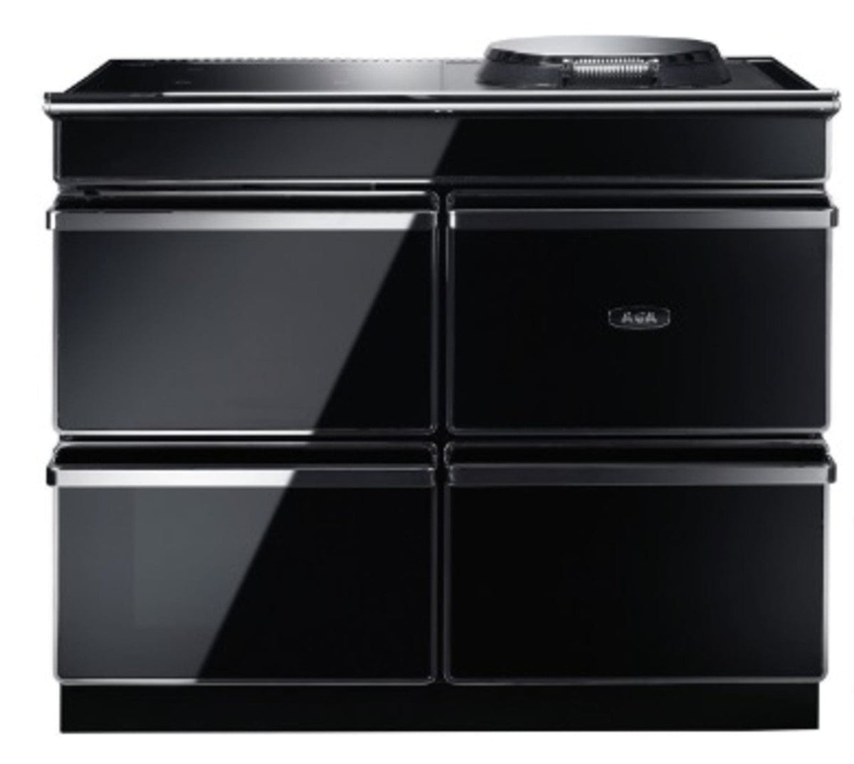 AGA ERA 44" Induction Range with 3 Large Capacity Ovens - Black Glass + Chrome Trim AERA44INS