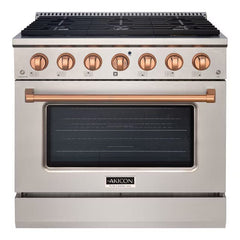 Akicon 36" Convection Oven Freestanding Natural Gas Range - AK-JK36A1-SC