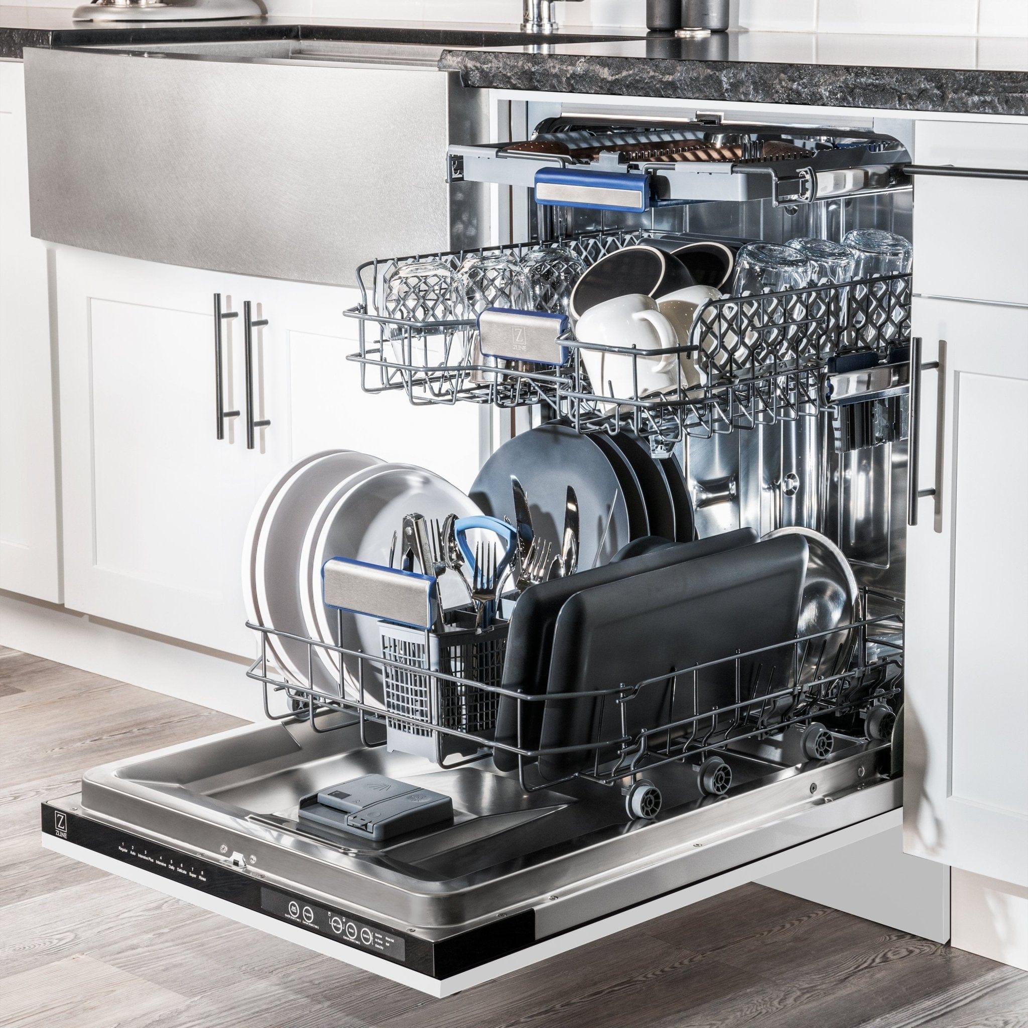 24" Dishwasher with White Matt panel, Stainless Tub, DWV-WM-24