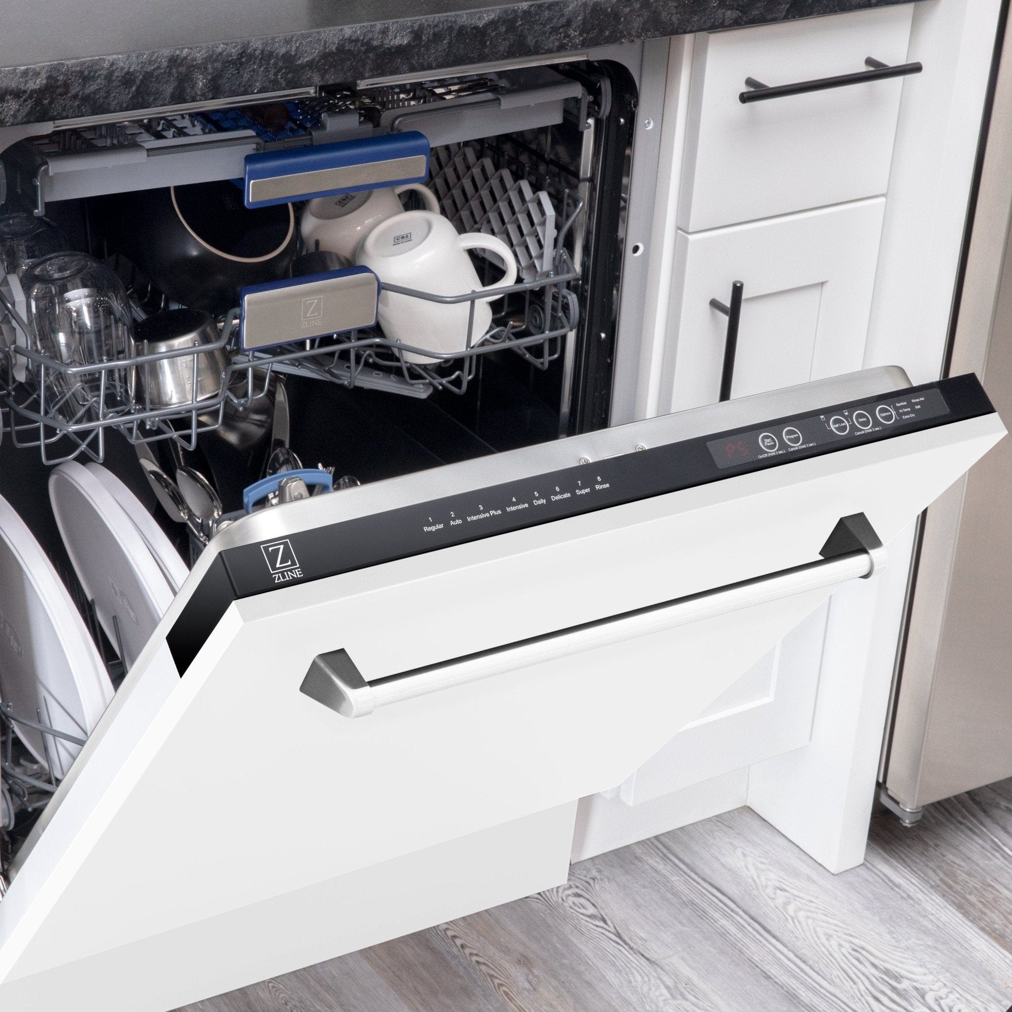 24" Dishwasher with White Matt panel, Stainless Tub, DWV-WM-24