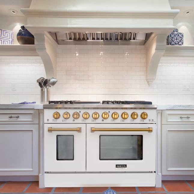Akicon 48" Convection Oven Freestanding Natural Gas Range - AK-JK48A1-WG