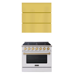 Akicon 36" Stainless Steel Range Hood with 600 CFM Insert & 6-Burner Gas Range Combo – Powerful Ventilation, Convection Oven, Multiple Finishes