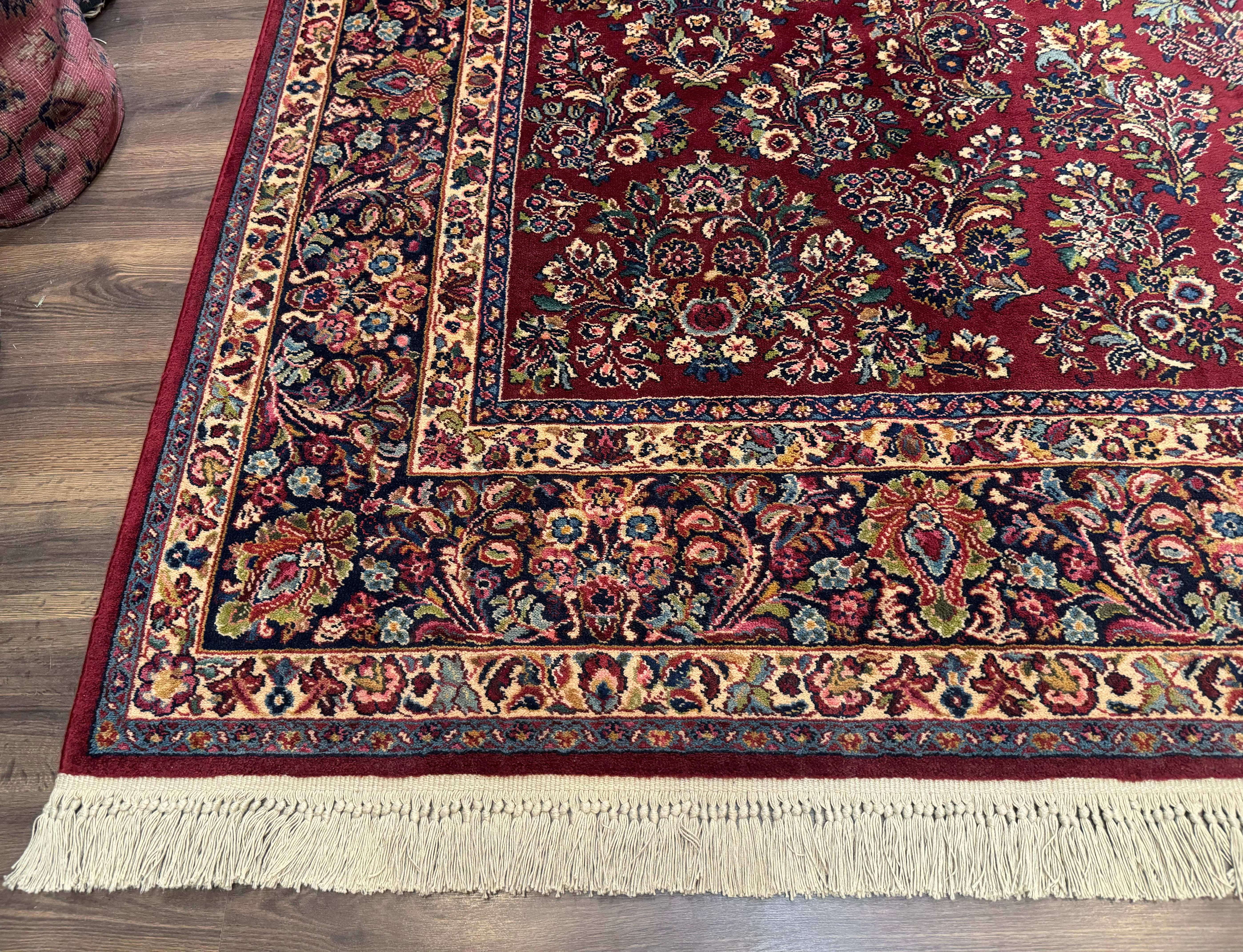 10x14 Karastan Rug Red Sarouk #785, Wool Original 700 Series