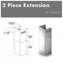 2 Piece Chimney Extension for 12' Ceiling, 2PCEXT-KZ