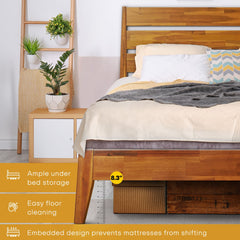 Acacia Emery Deluxe Wood Platform Bed Frame