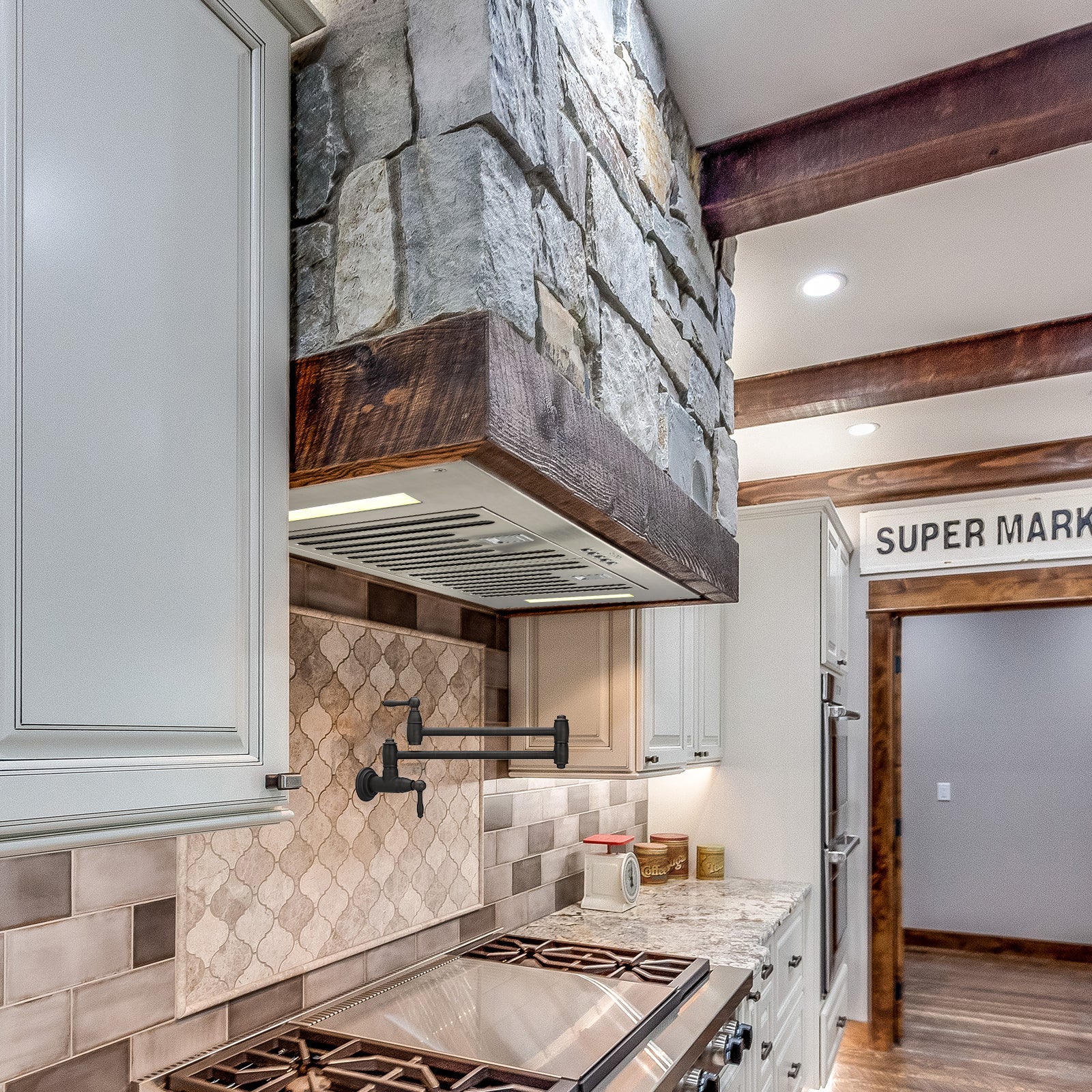30" Range Hood Insert, 600 CFM Built-in Stainless Steel Kitchen Hood with LED Lights