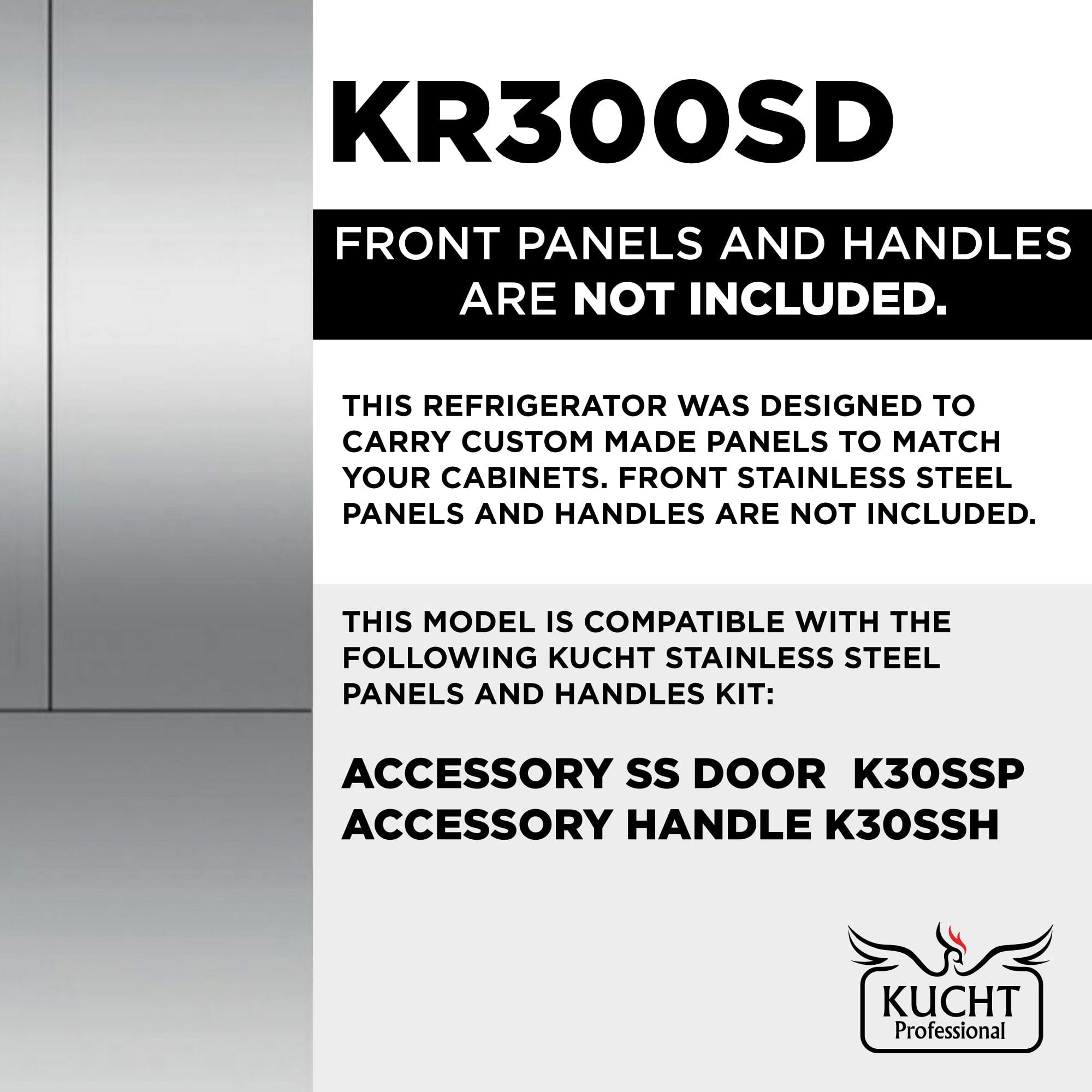 30” Built-In, Counter Depth, Panel Ready, Single Door Refrigerator KR300SD