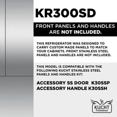 30” Built-In, Counter Depth, Panel Ready, Single Door Refrigerator KR300SD