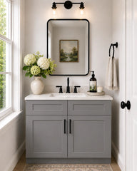 30 Inch Grey Shaker Single Sink Bathroom Vanity