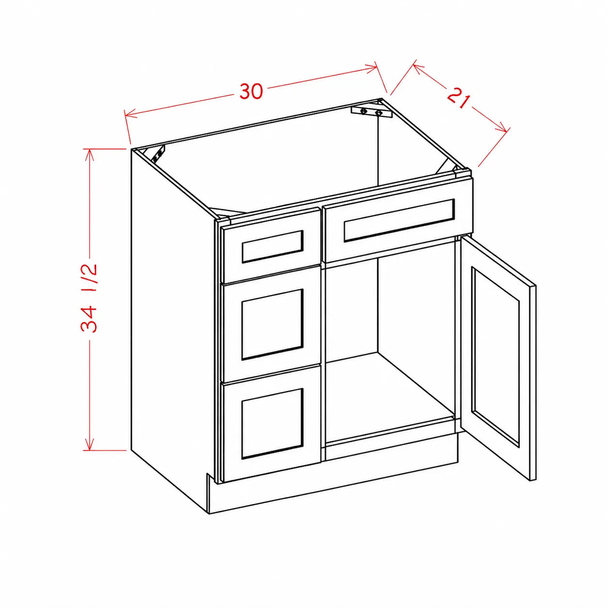 30 Inch Rustic Shaker Single Sink Bathroom Vanity