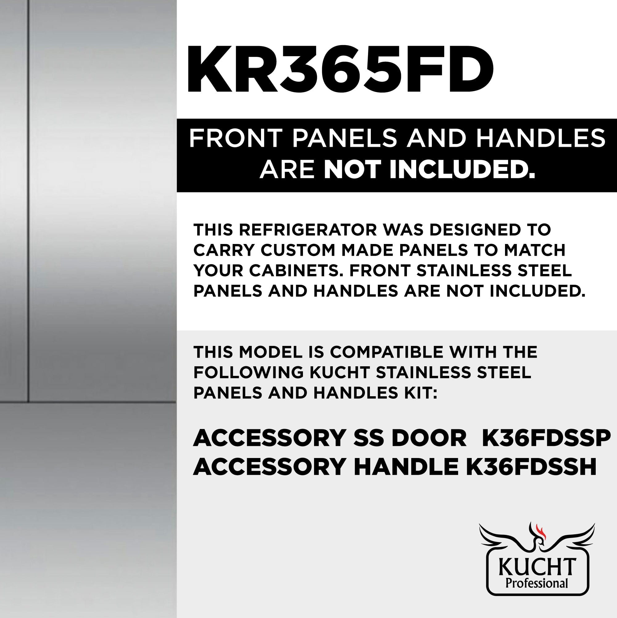 36” Built-In, Counter Depth, Panel Ready, French Door Refrigerator KR365FD