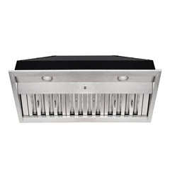 36" Range Hood Insert, Stainless Steel Kitchen Vent Hood with Dimmable LED Lights, 600CFM