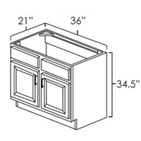 36 Inch Grey Shaker Single Sink Bathroom Vanity