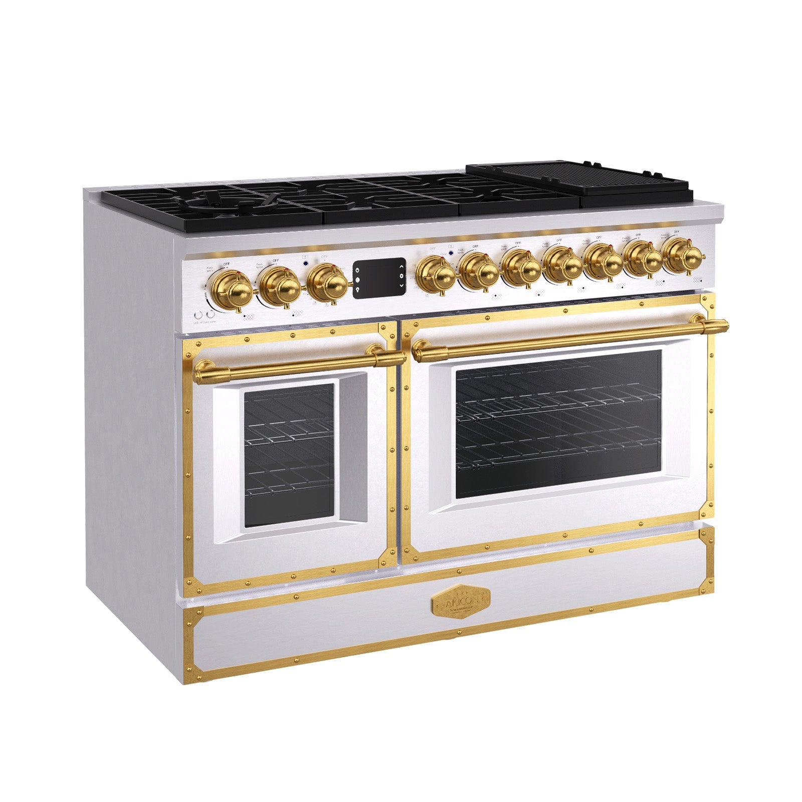 48" Freestanding Custom Gas Range with 8 Sealed Burners Cooktop, Rapid Convection Oven, Natural Gas/LP Convertible