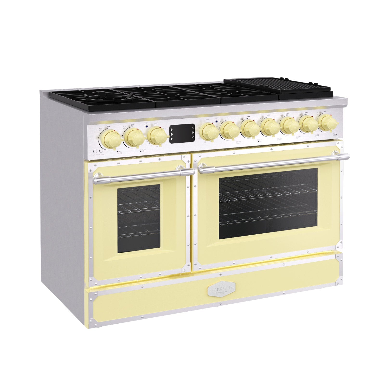 48" Freestanding Custom Gas Range with 8 Sealed Burners Cooktop, Rapid Convection Oven, Natural Gas/LP Convertible